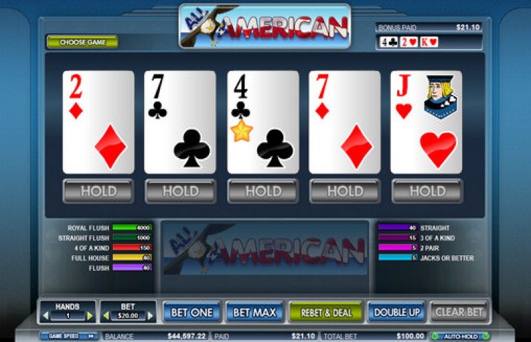 all american video poker